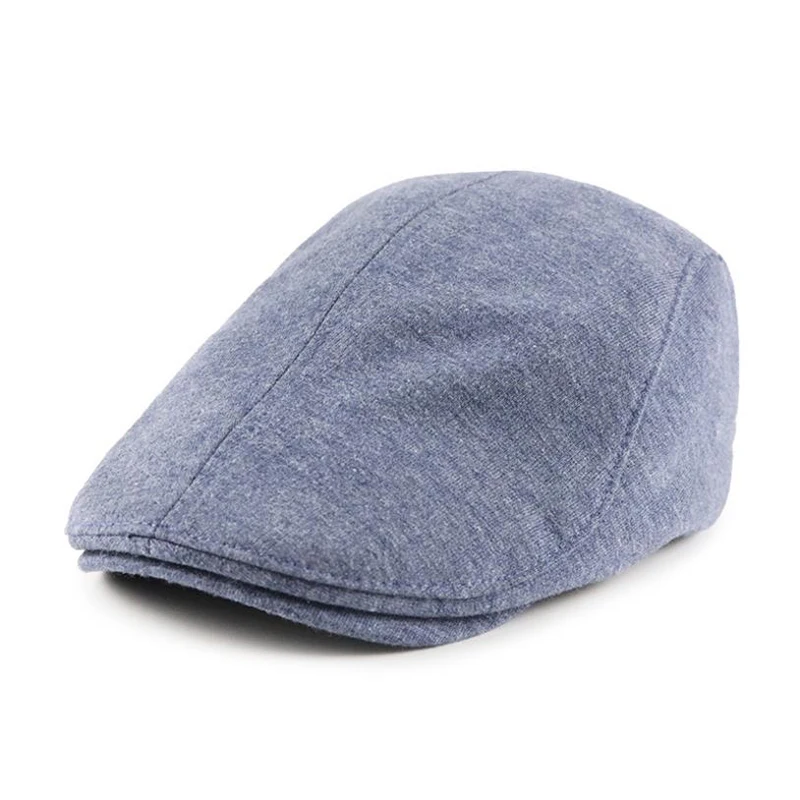 [JAMONT] Autumn and winter caps solid color blank men's and women's casual hats retro British painter beret hat elastic adjustm - Цвет: As shown