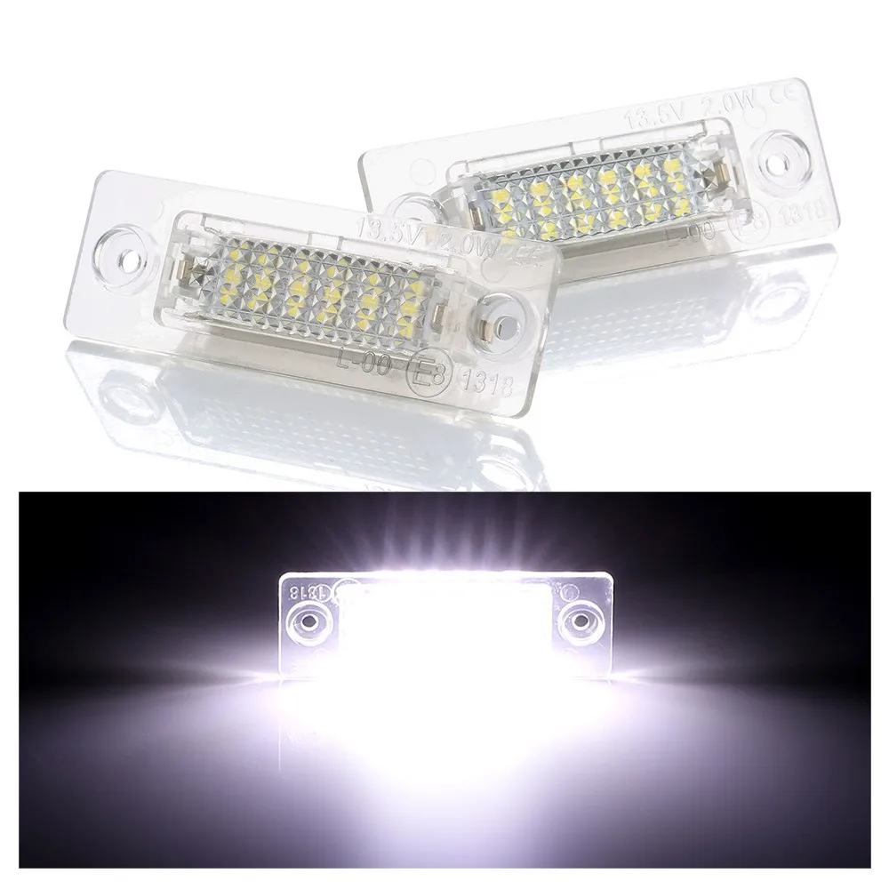 

2pcs 18SMD Rear LED Number License Plate Light Lamp for VW Touran Passat B6 5D Jetta Candy SKODA Superb 1 3U B5