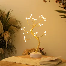 

Led Night Light Mini Christmas Tree Light Twinkling Copper Wire Light Garland Lamp for Holiday Home Kids Bedroom Decor Luminary