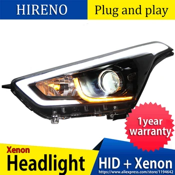 

Car headlightHead Lamp case for Hyundai Creta Headlights 2015-2016 IX25 LED Headlight DRL H7 D2H Hid Option Angel Eye Bi Xenon