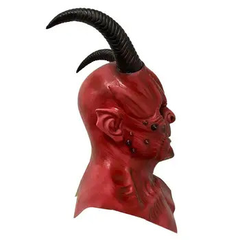 

DishyKooker Halloween Horror Immortal Mask Red Latex Mask Prop for Party Dress up