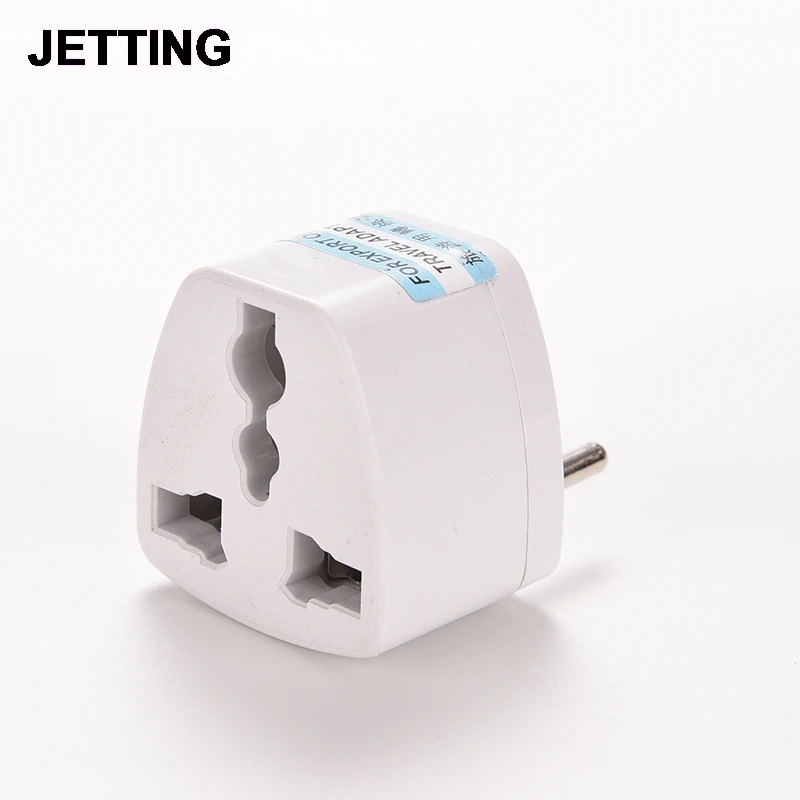 Белая переходная штепсельная вилка универсальная европейского стандарта GER AU CHN