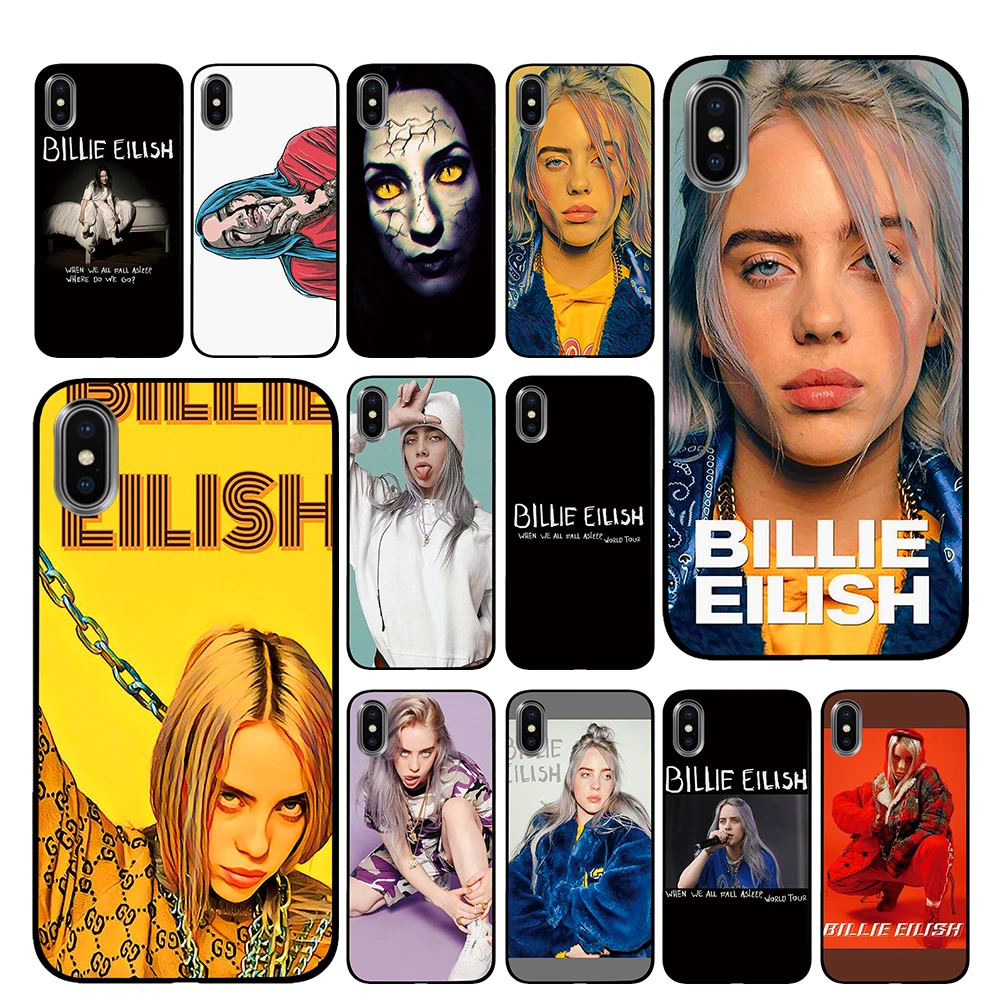 Черные чехлы для телефонов Billie Eilish для iPhone 5 5S SE 6 6s 7 8 Plus X XS Max XR задняя крышка