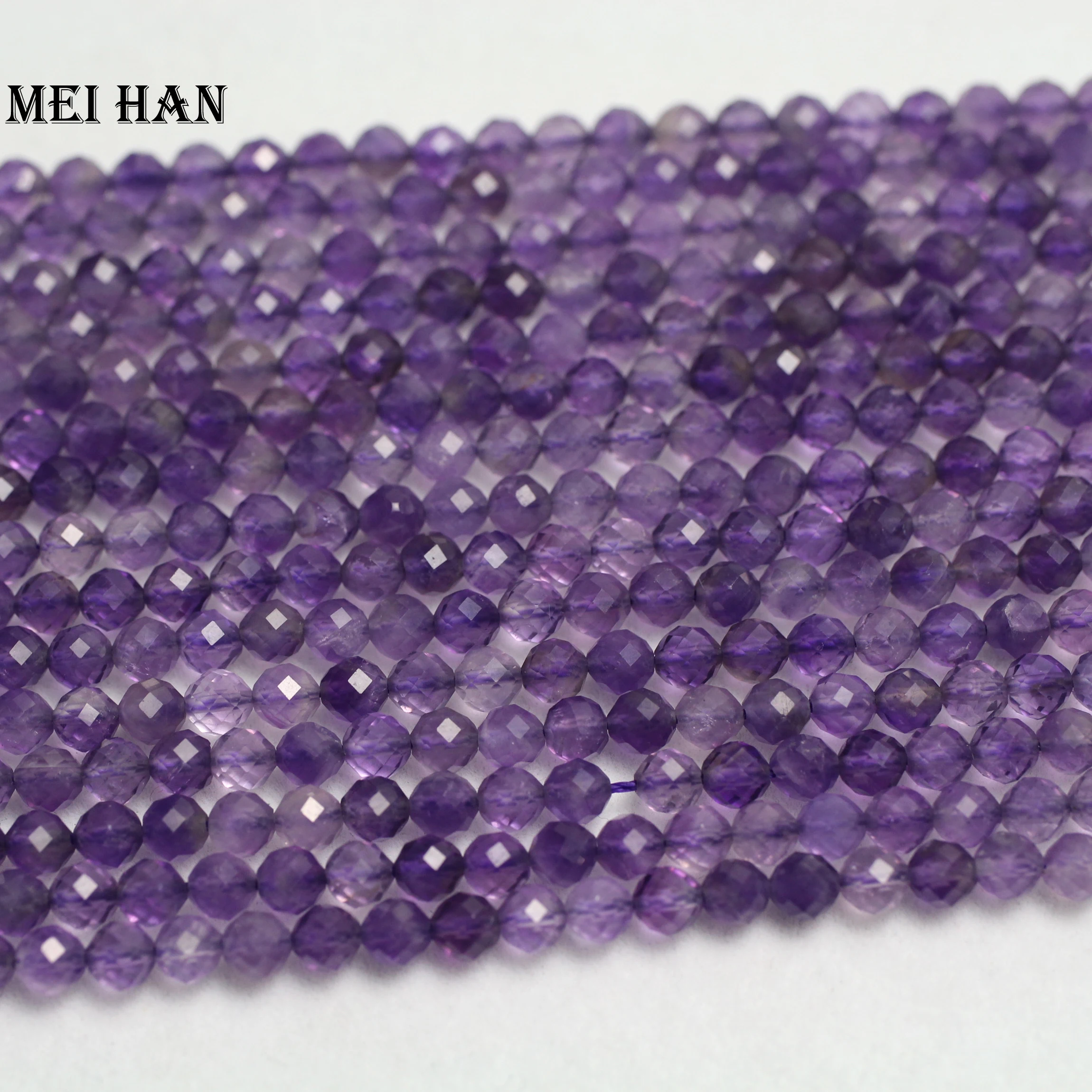 Meihan натуральный 4 мм(3 нити/комплект) аметистт граненый круглый бисер для изготовления ювелирных изделий Дизайн diy браслет