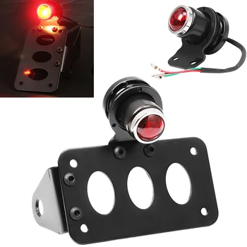 

Universal Side Mount Black Motorcycle Brake Tail Light License Plate Bracket For Harley Chopper Bobber