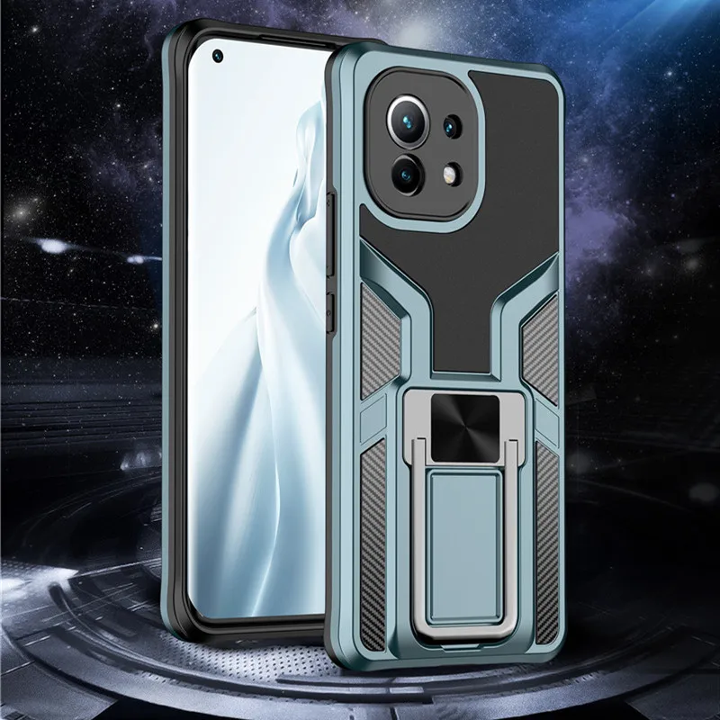 Чехол для Xiaomi Mi 11 бронированный противоударный чехол подставка-держатель