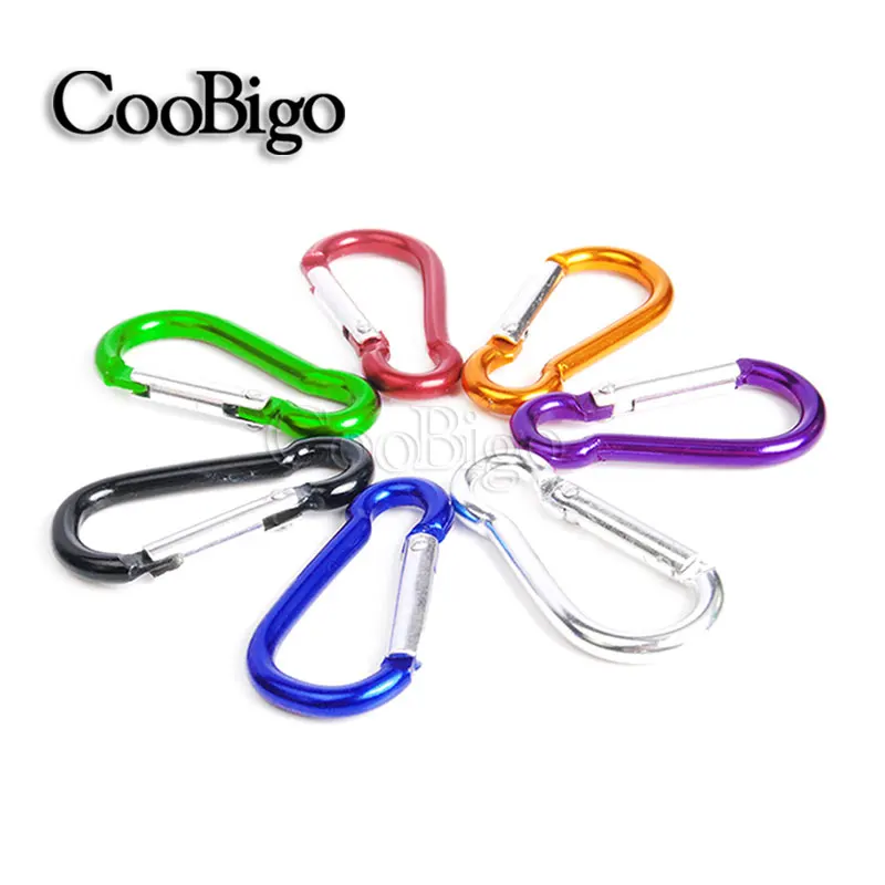 

10pcs Aluminum Multicolor Carabiner D-Ring Snap Clip Hook Keychain For Paracord Outdoor Camping Keyring Water Bottle Parts