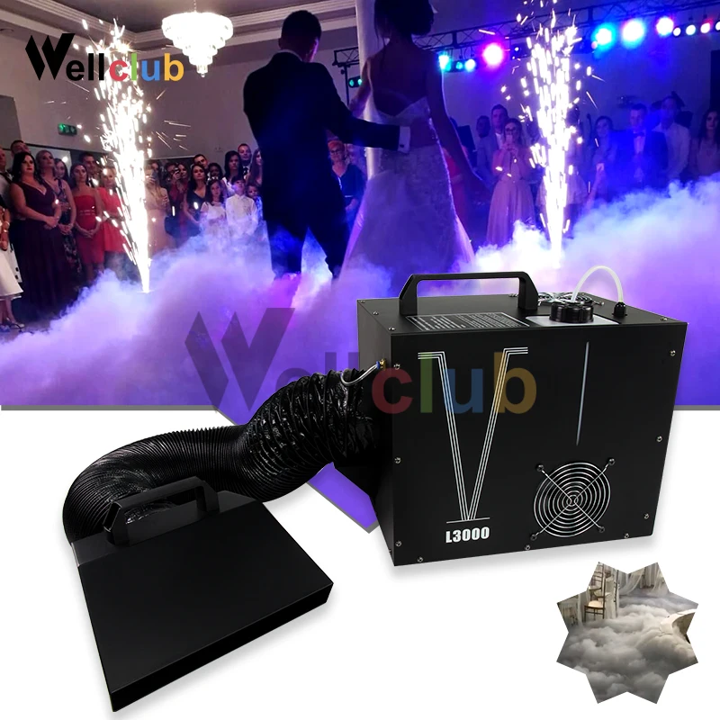 

3000W Mini Water Base Fog Machine Water Mist DMX & Remote Control Stage Effect Low lying Fog Smoke Machine For Dj Disco