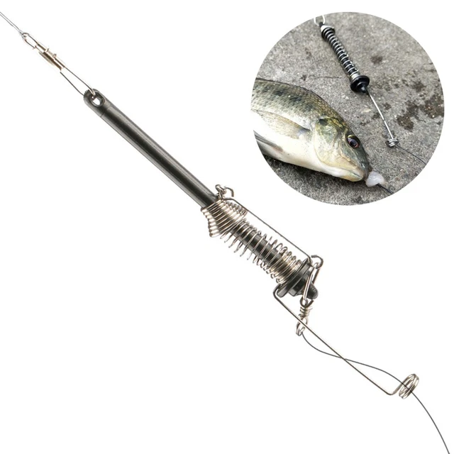 stainless steel Automatic Fishing Hook Spring Ejection Fishhook Fishing  Device All The Water Fish Fast Catch Tool Set