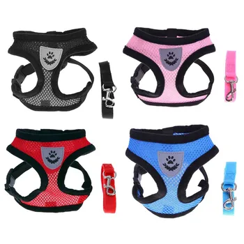 

Pet Breathable Vest Harness Leash Puppy Walking Traction Rope Strap Breathable Small Dog Pet Harness and Leash Set Puppy