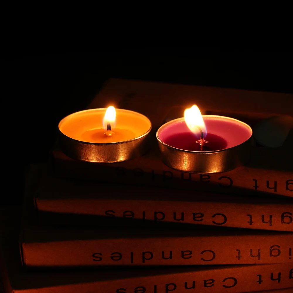 10 шт./упак. Мини Круглая свеча Tealight вечерние поставки Свадебный домашний декор бездымный воск домашний декор