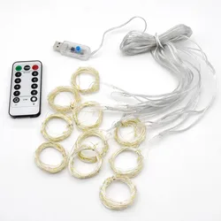 2022NEW 300 LED USB Powered Window Curtain String Lights Waterproof Decorative Lights for Bedroom Wedding Backdrop Wall