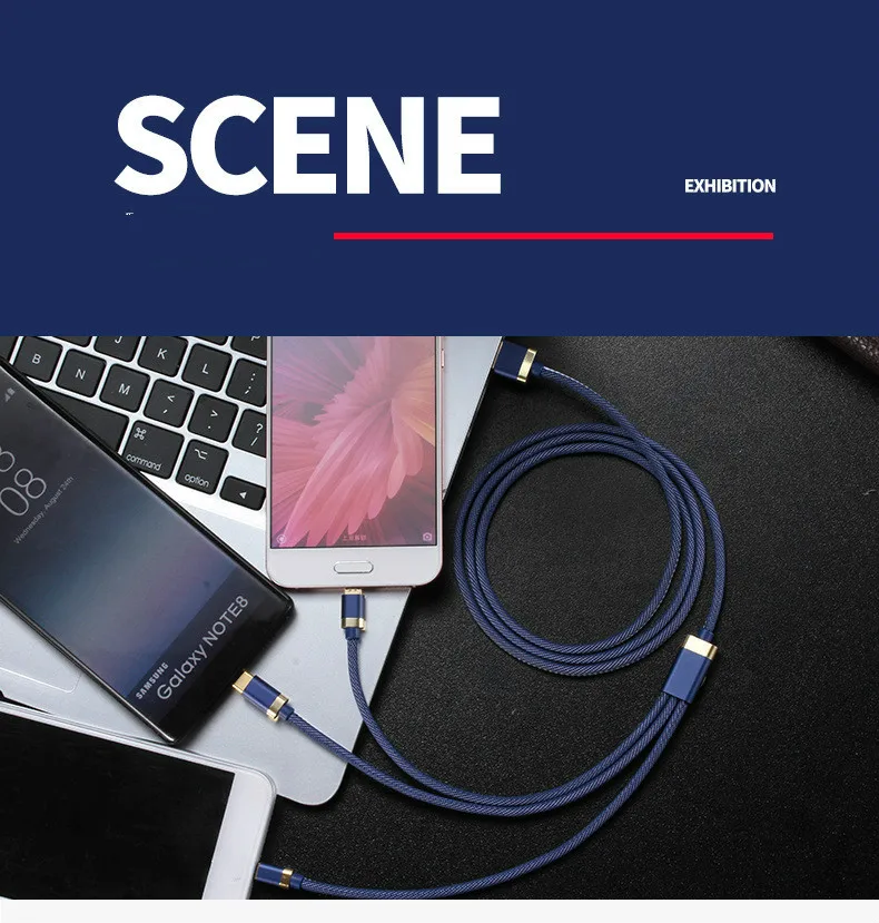 

3 in 1 3A USB Cable For iPhone Xs Max Xr X 8 7 Fast Charging Charger USB Type C Type-c Micro Android USB Cable For Mobile Phone
