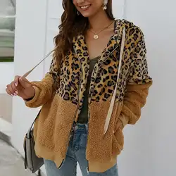 Женские винтажные вельветовый с длинным рукавом куртки Свободные Лоскутные леопардовые куртки Уличная Толстая плюс размерные куртки