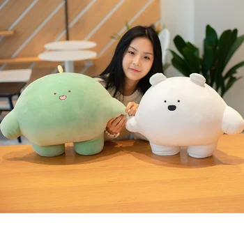 

25/40cm Fat Cartoon Animals Plush Toy Cute Stuffed Dinosaur Penguin Polar Bear Bunny Baby Doll Soft Nap Pillow Sofa Cushion Gift