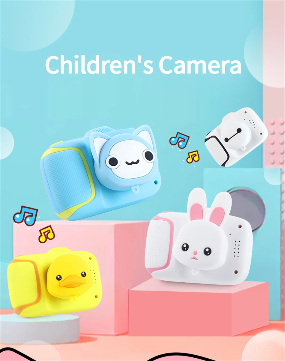 

2 Inch Dual Lens 20MP 1080P Children's Camera HD Cartoon Cute Digital Camera Video Kids Toy kids Camera Christmas Birthday Gift