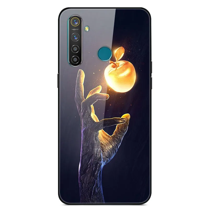 06 Для OPPO Realme 5 Pro Чехол Жесткий стеклянный чехол для телефона чехол для Funda OPPO Realme 5 Pro Чехол TPU бампер закаленное для Realme5 Pro - Цвет: 06