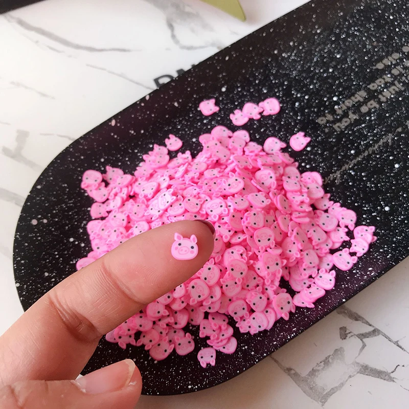 Happy Monkey 10 г Fimo Slime добавки поставки Новая полимерная глина Пингвин свинья DIY Набор спринклеры наполнитель для пушистой прозрачной слизи глина - Цвет: Pink 10g