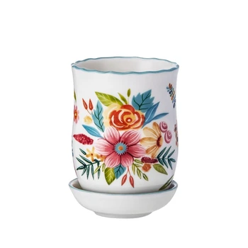 

Elegant Flower Series Chopstick Holder Ceramic Tableware Holder Chopstick Cage Household Drain Rack Spoon Chopstick Basket