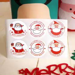 270 шт Санта Клаус Печать стикер Рождественская Круглая Бумажная наклейка Рождественская упаковка для выпечки бисквит ярлык для багажа