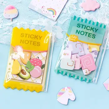 

120pcs Cute candy bag sticky notes Self-Adhesive Memo Fruit Notes Supplies Office School Kawaii stationery Sticky Bookmark A3C3