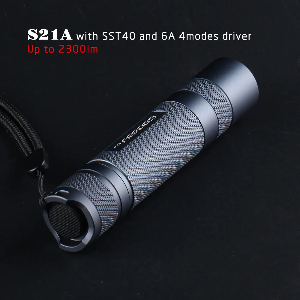 

Convoy S21A Flashlight,With Luminus SST40 Lanterna Led, 21700 Torch Flash Light, S2+ Plus Version 2300lm Tactical Camping Lamp