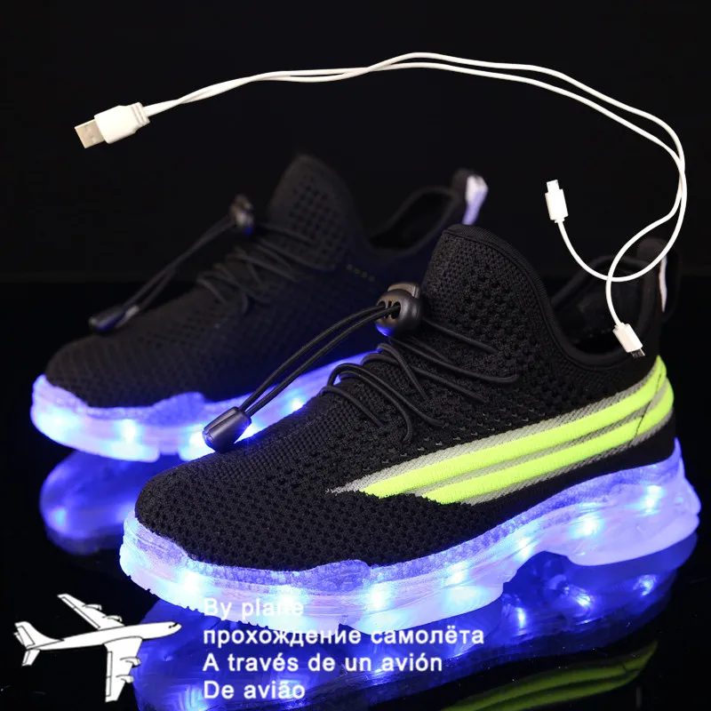 2021 Kids Led Usb Charging Shoes Glowing Sneakers Children Hook Loop  Luminous Shoes for Girls Boys Men Women Skate LED Shoes _ - AliExpress  Mobile
