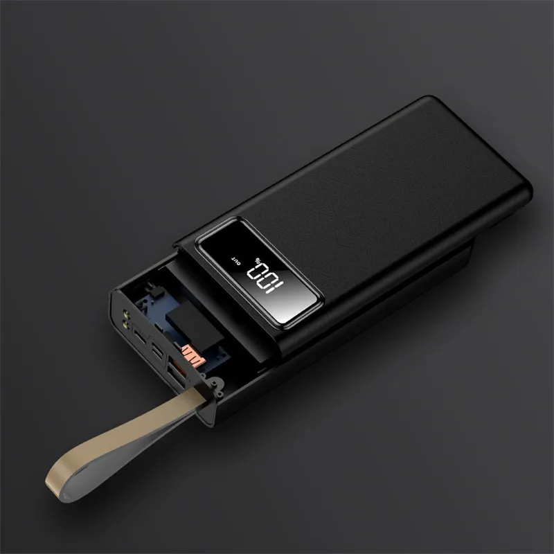 50000mAh Power Bank Portable Phone Charger LCD Digital Display LED Lighting Outdoor Travel Powerbank for Samsung Xiaomi IPhone