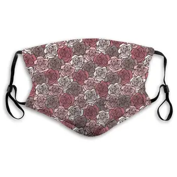 

Floral Rose Washable Reusable Mask, Anti Dust Half Face Mouth Mask For Kids Teens Men Women With Adjustable Ear Loops