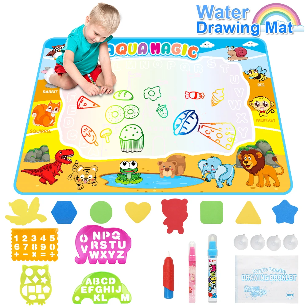 

110x78cm Large Size Coloring Water Drawing Mat Painting Writing Mat Doodle with Magic Pen Educational Toys For children Rug Gift