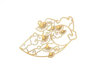 

Raw Brass Clown Shaped Earrings Charms - Raw Brass Hallow Out Earring Charms - 6Pcs/Lot - 42x68.5x0.3mm- JJA4179