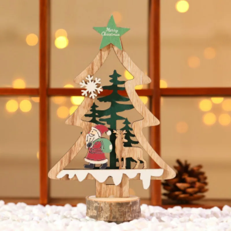 Креативные поделки для рождественской елки, деревянные украшения, подвесные украшения для дома, Рождественская вечеринка, новогодние подарки для детей - Цвет: 2