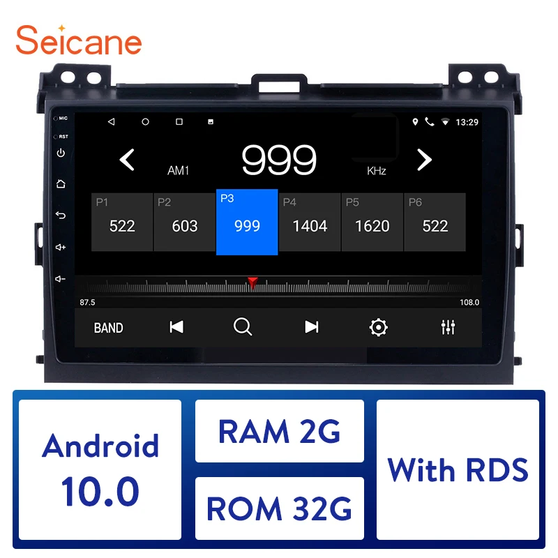 Seicane Android 10 0 2 Гб ОЗУ 32 ПЗУ 2.5D IPS экран Автомобильный Радио GPS плеер для Toyota Land Cruiser