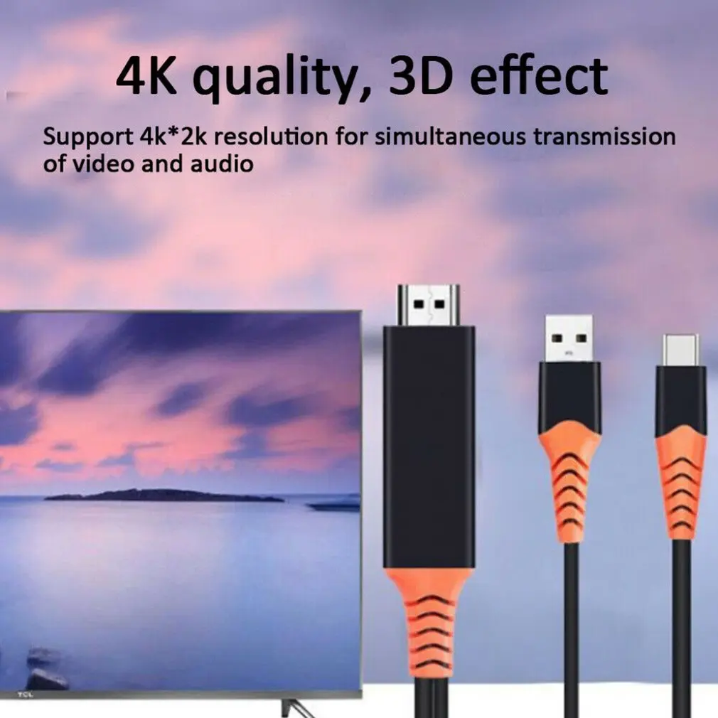 Usb type C к HDMI кабель телефон к HDMI ТВ зеркальное отображение 4 к 60 Гц Совместимость для samsung для MacBook Micro usb type C