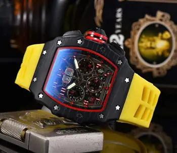 

new yellow red black RM Men Waterproof Watch Male Watches Automatic Man Wristwatches Clock Gift Best Gifts for Men