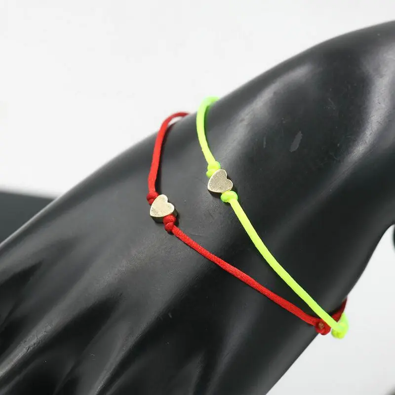 BPPCCR Handmade нержавеющей стали khd любящее сердце Форма браслет тонкая красная