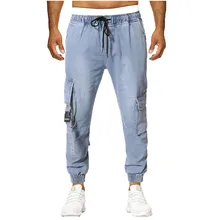 Mela, уличная одежда, джинсы, брюки-карго, мужские, хорошие, летние, свободные, джинсовые штаны, эластичный пояс, шнурок, хип-хоп, штаны-шаровары, мужские комбинезоны