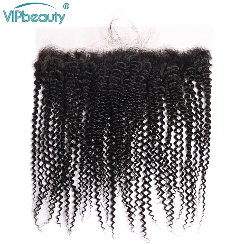 Vipbeauty кудрявые пучки вьющихся волос с фронтальной шнуровкой Remy бразильские человеческие волосы для наращивания 10-28 дюймов натуральный цвет