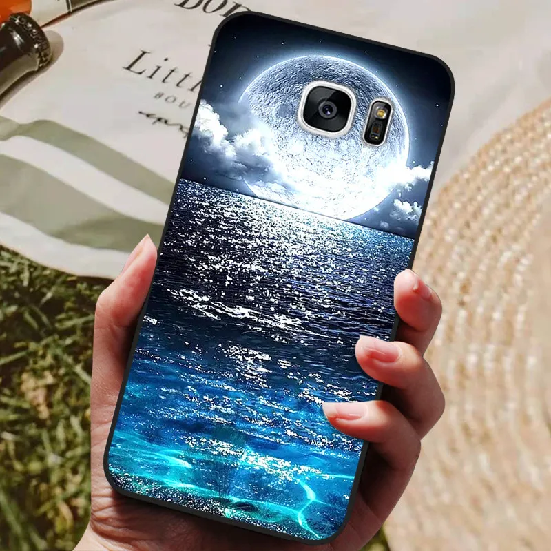 glass flip cover For Samsung Galaxy S7 Edge Silicone Case Cute Pattern Soft TPU Phone Cover For Samsung Galaxy S6 S7 S 7 Edge Back Cover Bumper phone carrying case Cases & Covers