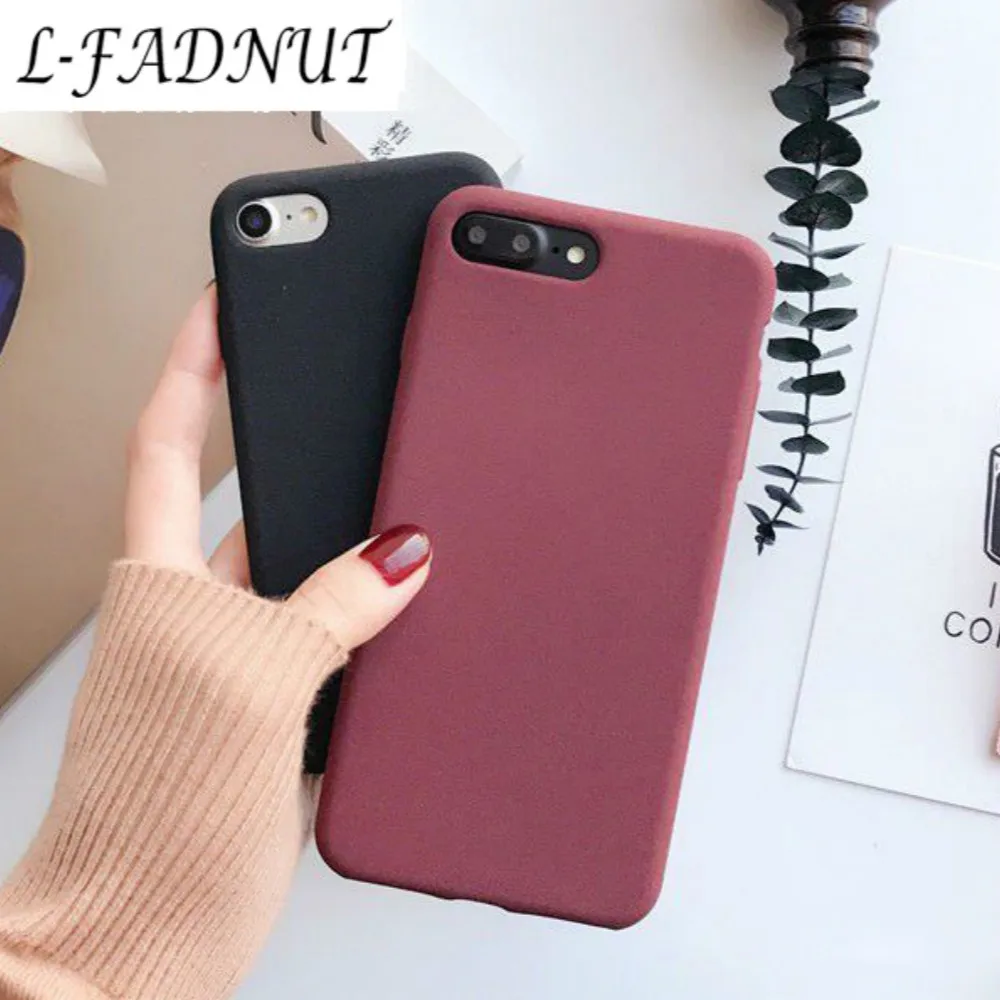 

L-FADNUT Matte Silicone Soft Case For iPhone Xr X Xs Max Shockproof Bumper Protection Back Cover For iPhone 7 8 6S 6 Plus 5 S SE