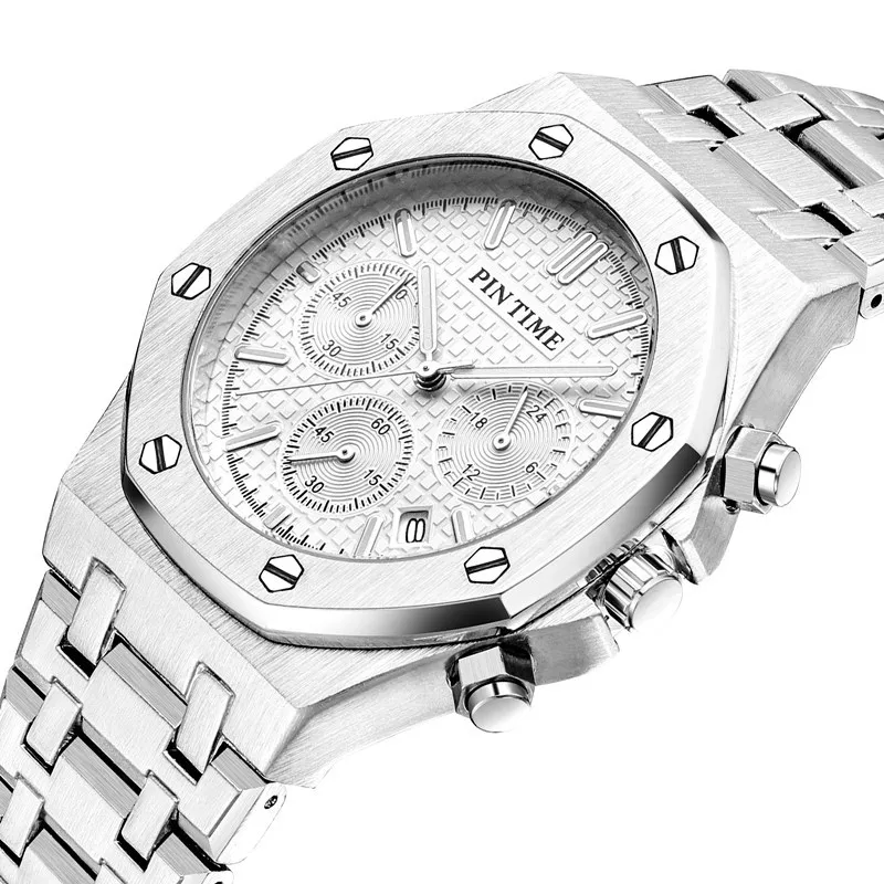 

Relogio Masculino Luxury Brand Japan Movement Watch PINTIME Men Fashion Military Quartz Wrist Watch Date 24 hours Clock Man