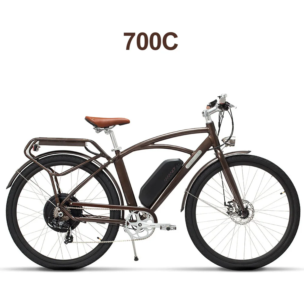 700C Комета 7 скоростей Ebike 700C Ретро городской велосипед 5 PAS Электрический велосипед 48 В 13Ah 400 Вт сильный литий-ионный аккумулятор с ЖК-дисплеем длительный срок службы - Цвет: 700C