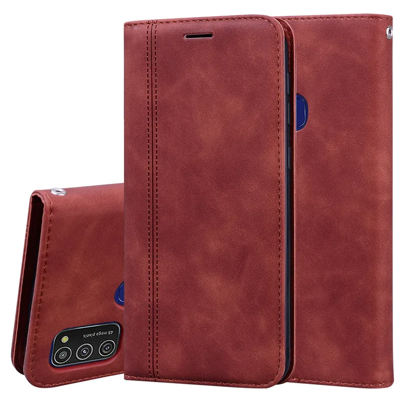 best case for samsung For Samsung M21 Case 6.4 inch Leather Wallet Flip Case For Samsung Galaxy M21 Case Business Magnetic Coque For Samsung M21 Funda samsung silicone cover