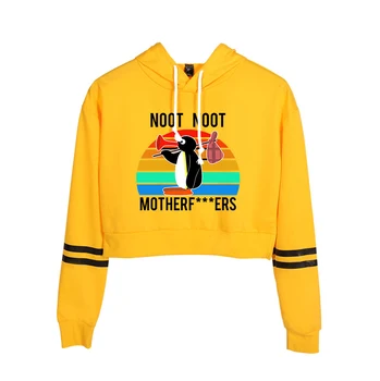 

2020 New Stylish Cute Navel Hoodies Sweatshirt Noot Noot Pingu Harajuku Women Kawaii Clothes Hoodies Sweatshirts Crop Female