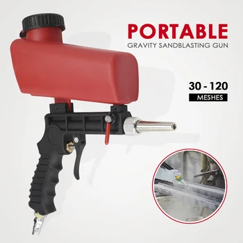 

90psi Portable Gravity Sandblasting Gun Pneumatic Small Sand Blasting Machine Adjustable Pneumatic Sandblasting Set Spray Gun