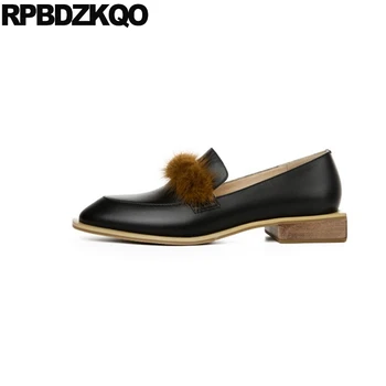 

china chinese female black flats large size slip on designer shoes women luxury 2019 round toe italian loafers genuine leather