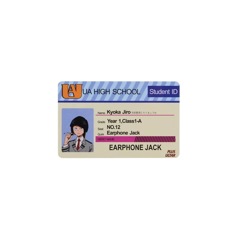 1PCS Anime Peripheral My Hero Academia PVC Student ID Card School Food Card Cosplay Prop PVC Collection Card Accessories
