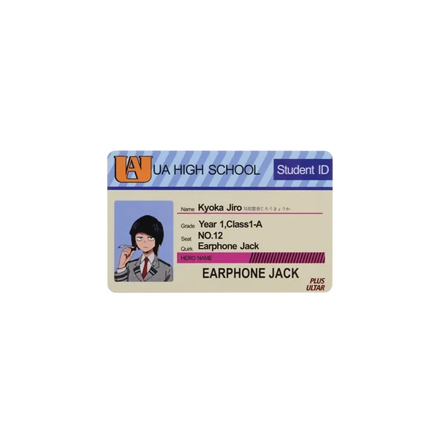 1PCS Anime Peripheral My Hero Academia PVC Student ID Card School Food Card Cosplay Prop PVC Collection Card Accessories 12