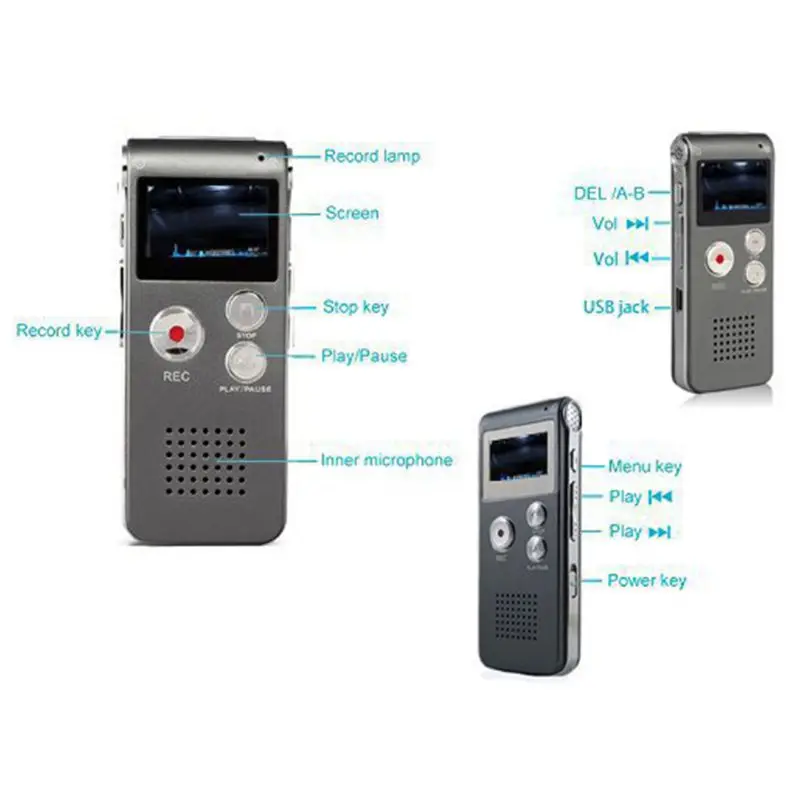 1 шт. 8 Гб Клип USB Цифровой диктофон Аудио Диктофон Запись Ручка MP3 плеер