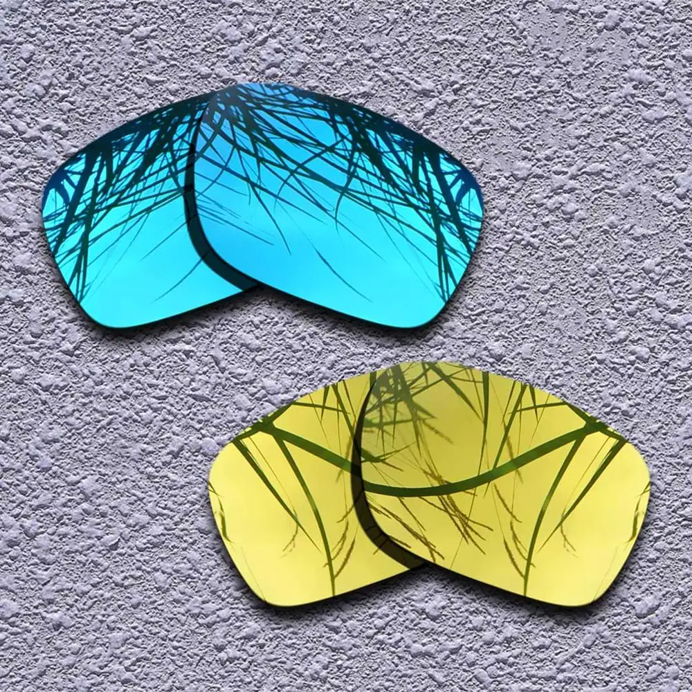 Blue-24K Gloden 2 пары поляризованных сменных линз для солнцезащитных очков Oakley Holbrook-несколько вариантов - Цвет линз: Blue-24K Gloden